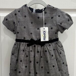 Primigi Italian girls 18mo Elegant Black and White holiday Dress